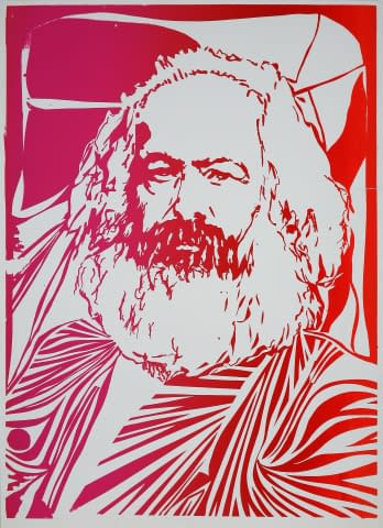 Image 1 of the artwork "Karl Marx in Rot" by Hans Binz on art24