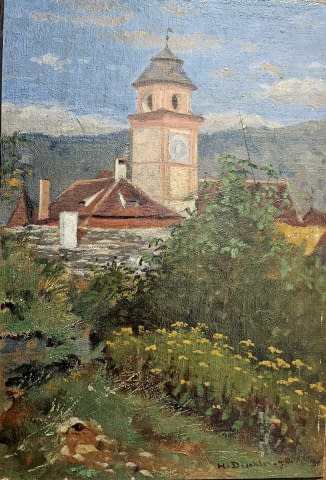 Image 1 de l'œuvre "Kirche in Bayern, Sommer" par Hermann Dischler sur art24