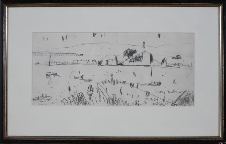 Image 1 of the artwork "Landschaftszeichenskizze Trpanj" by Josef Kilián on art24