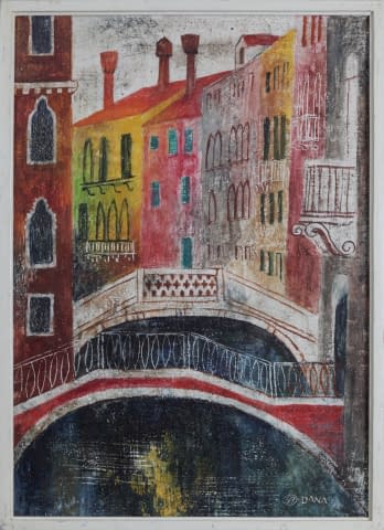 Image 1 de l'œuvre "Můstky na kanále (dt. Brücken am Kanal, vermutl. Venedig)" par Dana Hlobilová sur art24