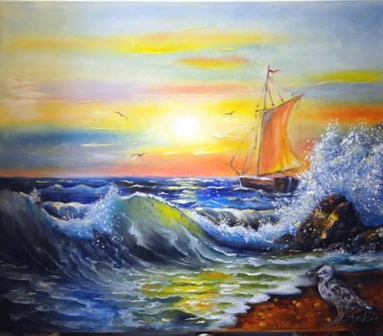 Bild 1 des Kunstwerks "Segelschiff" von Galina auf art24