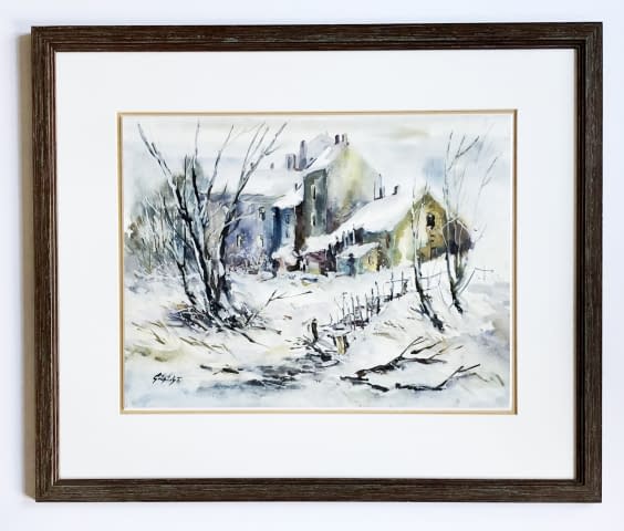 Bild 1 des Kunstwerks "Téli Bánfalva/Bánfalva im Winter" von Tibor Gáspárdy auf art24