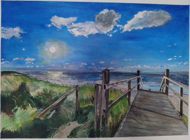 Image 1 of the artwork "Domburg in Zeeland/ Niederlanden. Originalgemälde von AM, Entstehungsjahr 2022" by Annette Irma Matzelle (AM) on art24