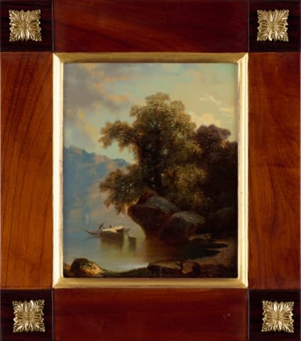 Image 1 of the artwork "Paysage lacustre avec barque" by Jean Marc Benjamin Tepping on art24