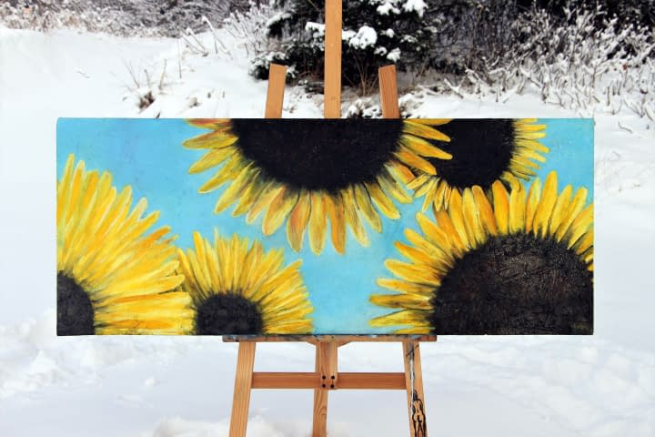 Image 2 of the artwork "Sunflowers" by Artem Zaretskov on art24