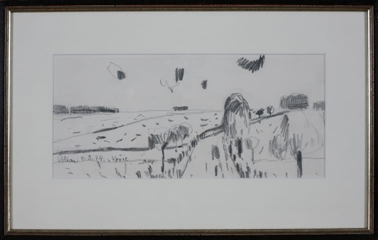 Image 1 of the artwork "Landschaftszeichenskizze Košice" by Josef Kilián on art24