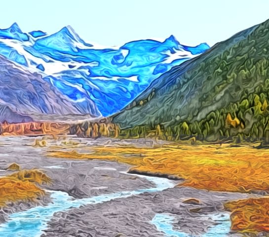 Image 3 of the artwork "Engadin: Val Roseg mit Piz Roseg und Piz Glüschaint" by Joe Amberg on art24