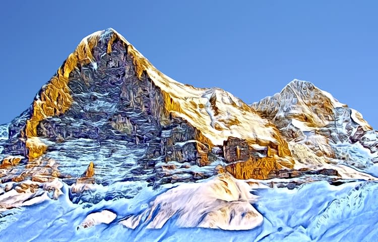 Image 1 of the artwork "Eiger / Eigernordwand und Mönch" by Joe Amberg on art24