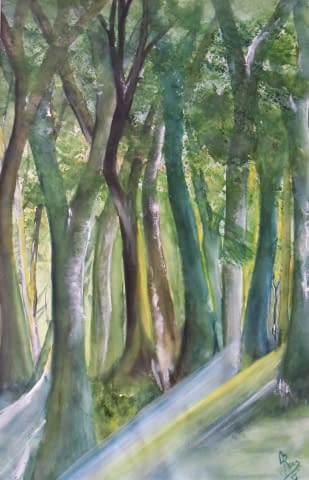 Image 1 of the artwork "Lichtstrahlen im Wald" by Angela Roos-Maguire on art24