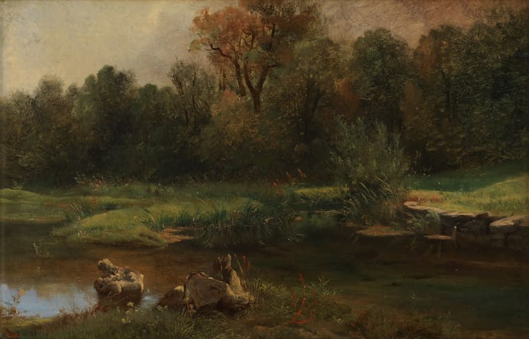 Image 2 of the artwork "Landschaft mit einem Teich im Vordergrund" by Alexandre Calame on art24