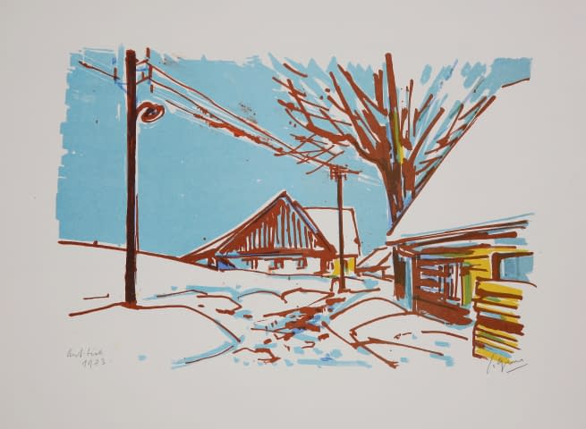 Bild 1 des Kunstwerks "Dorf im Winter" von Jaroslav Grus auf art24