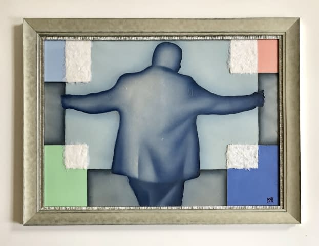 Bild 1 des Kunstwerks "Képet vivő figura/ Eine Figur, die ein Bild trägt" von László Varga-Amár auf art24