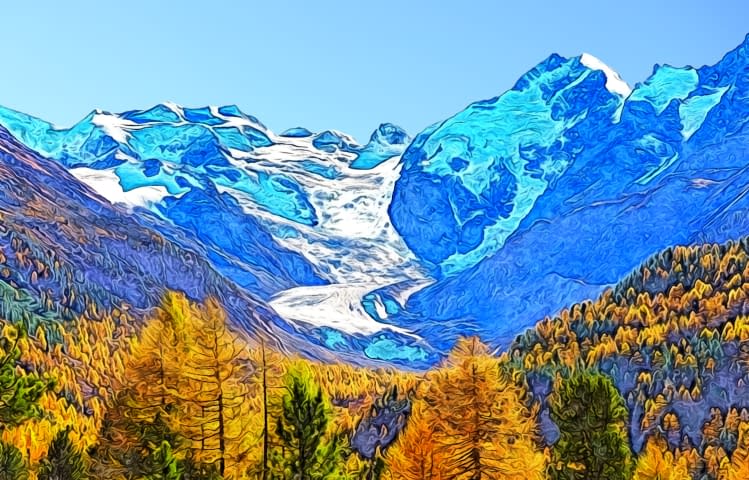 Image 1 de l'œuvre "Engadin: Val Morteratsch mit Piz Bernina" par Joe Amberg sur art24