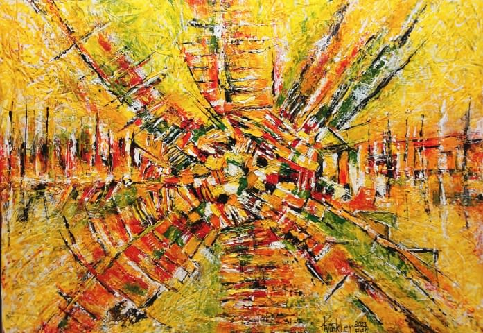 Image 1 de l'œuvre ""The scratched Yello"" par K.Winkler's "Punk Paint Kitchen" sur art24