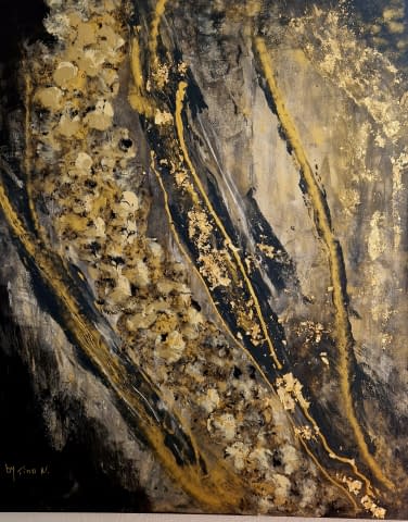 Image 3 of the artwork "Black meets Gold II" by Art by Tina N. on art24