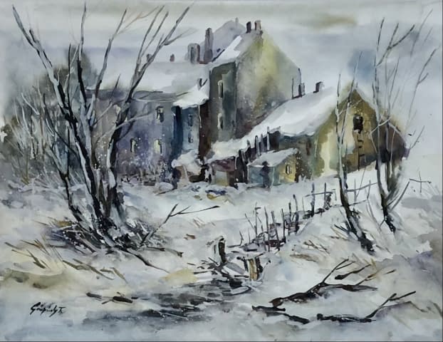 Image 11 of the artwork "Téli Bánfalva/Bánfalva im Winter" by Tibor Gáspárdy on art24