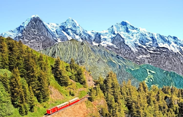 Image 1 de l'œuvre "Eiger, Mönch und Jungfrau" par Joe Amberg sur art24