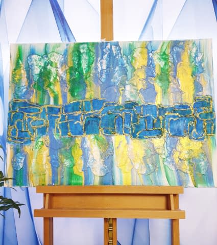 Bild 1 des Kunstwerks "Gold Blau" von DAgis Welt auf art24