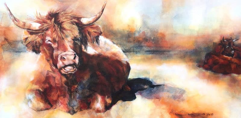 Image 1 of the artwork "Highland Cows" by Beatrice Lurati on art24