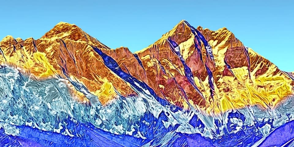 Bild 1 des Kunstwerks "Himalaya: Nuptse Peaks, Mount Everest, Lhotse-Peaks" von Joe Amberg auf art24