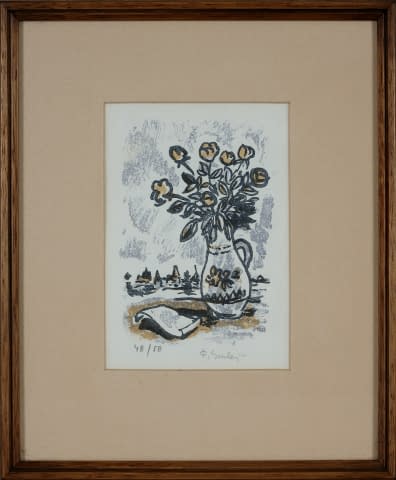 Image 1 of the artwork "Stillleben mit Blumenstrauss und Dorf (48/50)" by František Emler on art24