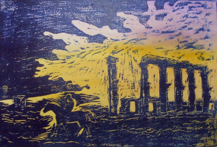 Image 2 of the artwork "Der blaue Reiter 2 I Palmyra" by Ebba Sakel on art24