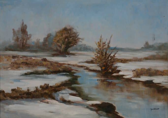 Bild 1 des Kunstwerks "Kleiner Bach im Winter" von Jan Sklenar auf art24