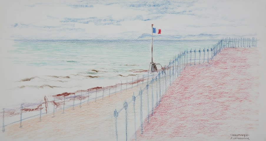 Image 1 de l'œuvre "Hastings - England (mit französischer Flagge)" par František Sembdner sur art24