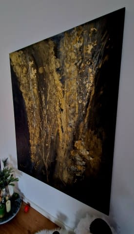 Image 3 of the artwork "Black meets Gold I" by Art by Tina N. on art24