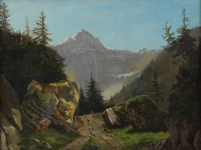 Bild 2 des Kunstwerks "Gebirgslandschaft mit Tieren" von Alexandre Calame auf art24