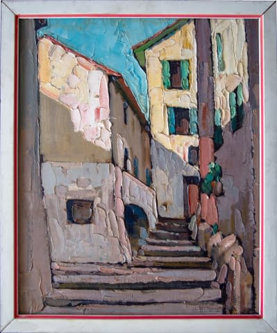 Image 2 of the artwork "Menton Vieille rue (dt. alte Gasse in Menton)" by Ch. A. Mangin on art24