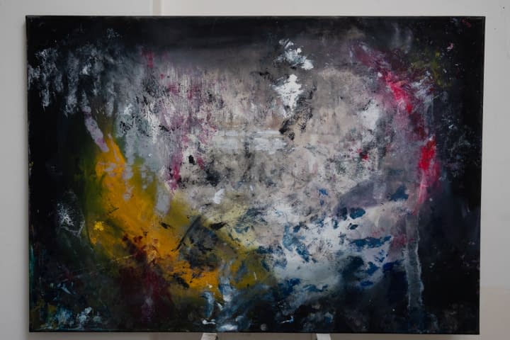 Bild 1 des Kunstwerks "Abstrakte Malerei Black 100x70cm" von EliaOmen auf art24