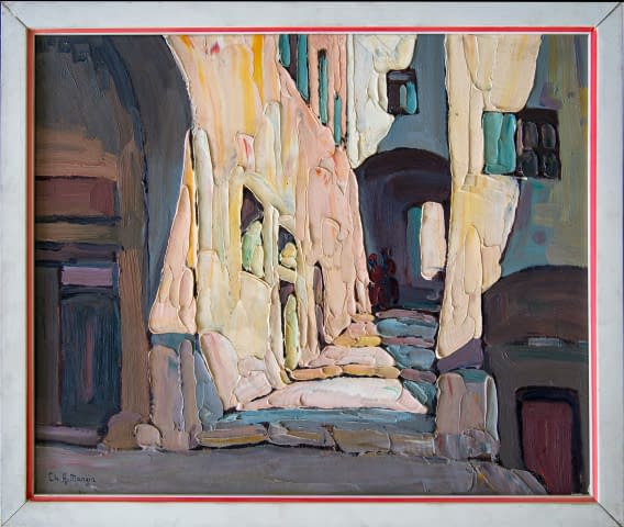 Image 2 of the artwork "Menton vieille rue (dt. alte Strasse in Menton) (RESERVIERT)" by Ch. A. Mangin on art24