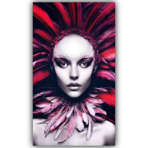 Image 1 of the artwork "Lady with red feathers" by Deichhorst-Fotografie on art24