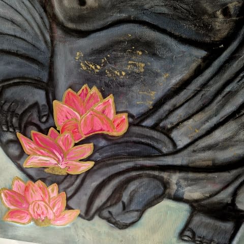 Image 3 of the artwork "Buddha under Cherry" by Art by Tina N. on art24