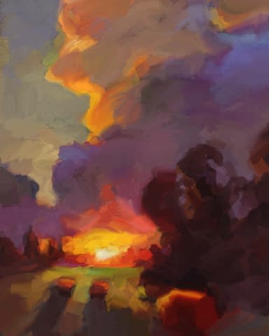 Image 1 of the artwork "Sunset in Kyiv" by Mihaïl Zablodski on art24