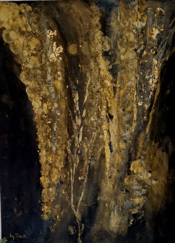 Image 1 of the artwork "Black meets Gold I" by Art by Tina N. on art24