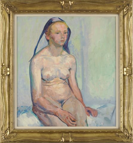 Image 1 of the artwork "Sitzender Mädchenakt" by Cuno Amiet on art24