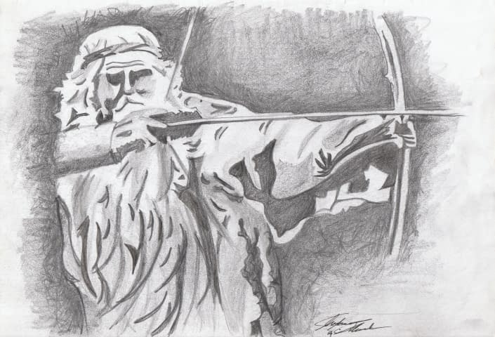 Image 1 of the artwork "A Man with a Bow and Arrow" by Ahmed Saleh on art24