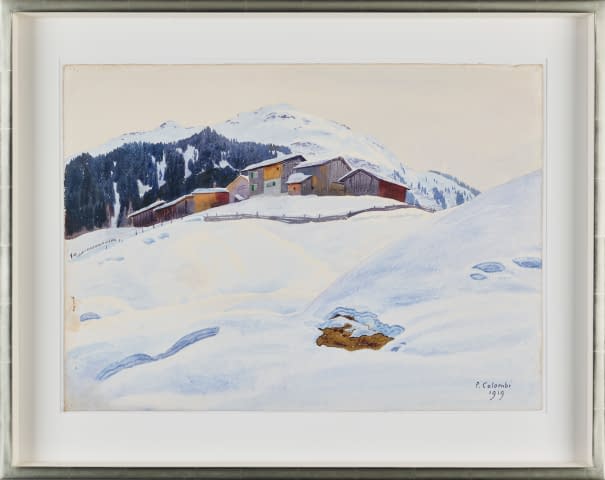 Image 1 of the artwork "Winterliches Bergdorf" by Plinio Colombi on art24