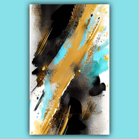 Image 1 of the artwork "Gold Turquoise Abstraction" by Deichhorst-Fotografie on art24