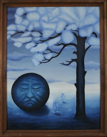 Bild 1 des Kunstwerks "Winterland mit schlafendem Mond" von Artist Wanted auf art24