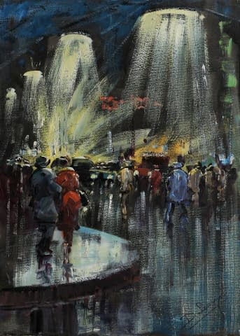 Bild 2 des Kunstwerks "Stadtmenschen in der Nacht" von Artist Wanted auf art24