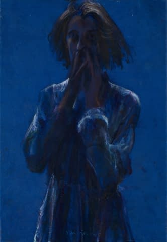 Image 2 of the artwork "Woman in blue dress" by Sam Drukker on art24