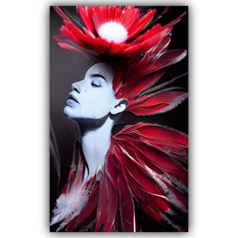 Image 1 of the artwork "Lady with red feathers" by Deichhorst-Fotografie on art24