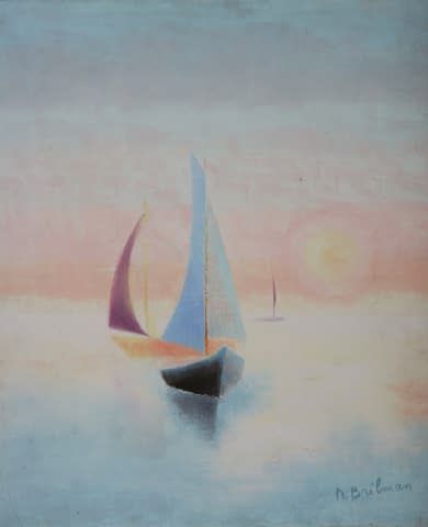 Image 1 of the artwork "Voiles au crépuscule (dt. Segel in der Abenddämmerung)" by Marthe Brilman on art24