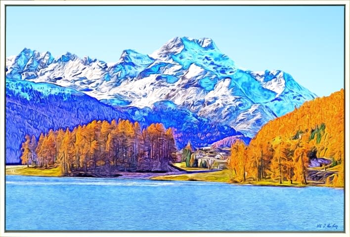 Image 2 of the artwork "Engadin: Silvaplana mit Piz da la Margna" by Joe Amberg on art24