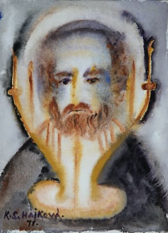 Image 1 of the artwork "Rabín se svícnem (dt. Rabbiner mit Kerzenhalter)" by Kamila Sára Hájková on art24