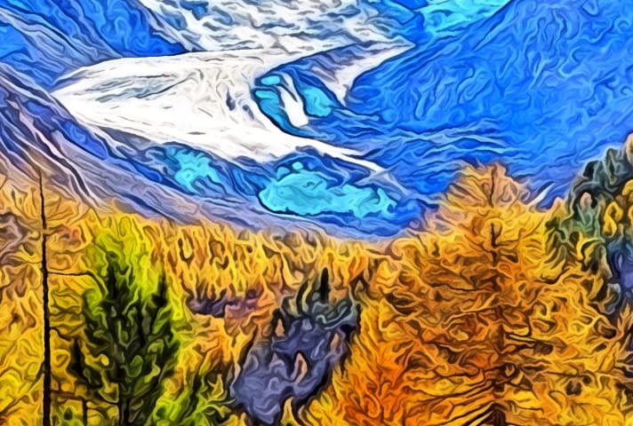 Image 3 of the artwork "Engadin: Val Morteratsch mit Piz Bernina" by Joe Amberg on art24