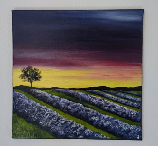 Image 1 of the artwork "Lavendelfeld mit Sonnenuntergang" by Judith Isabell Segelke on art24